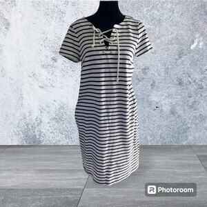 Tommy Hilfiger T-shirt style dress size women’s S, white & navy striped